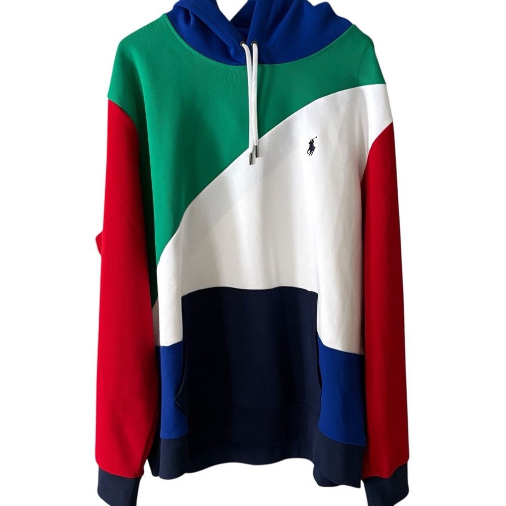 Polo Ralph Lauren Men’s Vintage Pullover Colorblock Hoodie Sweatshirt SZ XL NWOT